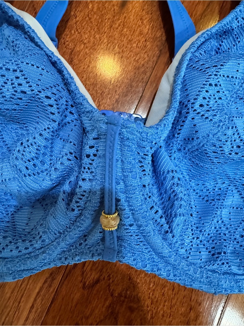 NEW Freya Women's Nomad Nights Underwire Sweetheart Bikini Top 34 L Blue Stretch - Picture 3 of 6